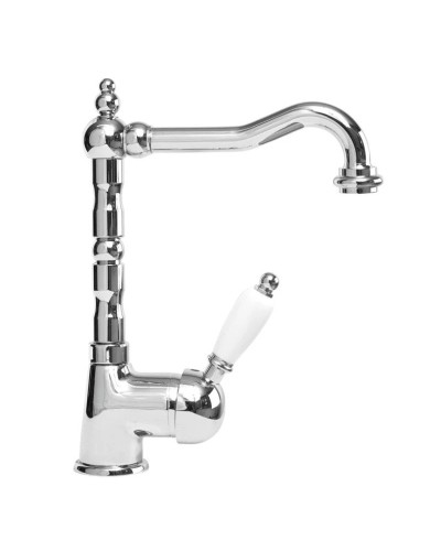 Смеситель для раковины хром, ручка белая Cezares Elite ELITE-LSM2-01-Bi