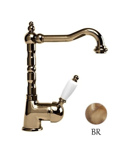 Смеситель для раковины бронза, ручка белая Cezares Elite ELITE-LSM2-02-Bi