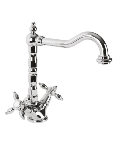 Смеситель для раковины с донным клапаном хром, ручки хром Cezares Nostalgia NOSTALGIA-LS2-01