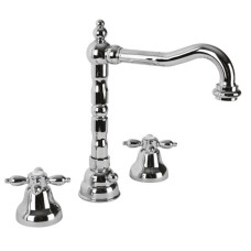 Смеситель для раковины с донным клапаном хром, ручки хром Cezares Nostalgia NOSTALGIA-BLS2-01