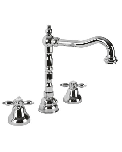 Смеситель для раковины с донным клапаном хром, ручки хром Cezares Nostalgia NOSTALGIA-BLS2-01