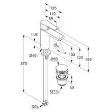 Смеситель для раковины Kludi Zenta SL 482980565 Хром