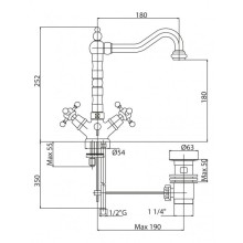 Смеситель для раковины хром Cezares Lord LORD-LS2-01