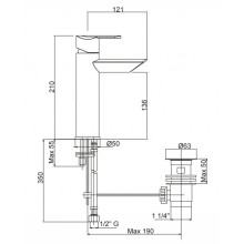 Смеситель для раковины с донным клапаном хром, ручка хром Cezares Garda GARDA-LSM11-01-Cr