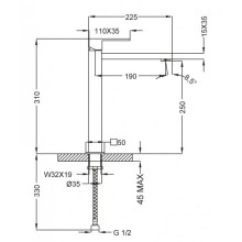 Смеситель для раковины с донным клапаном хром, ручка хром Cezares Molveno MOLVENO-LC-01-Cr