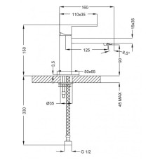 Смеситель для раковины с донным клапаном хром, ручка хром Cezares Levico LEVICO-LSM1-01-Cr