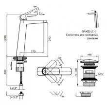 Смеситель для раковины Cezares Grace GRACE-C-LC-01-W0