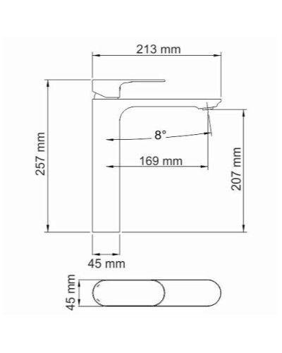 Смеситель для раковины WasserKRAFT Elbе 7403H Черный матовый