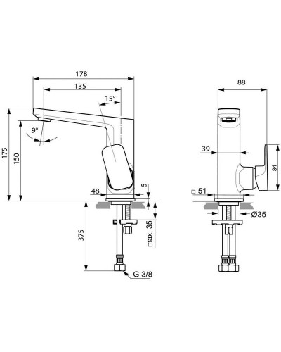 Смеситель для раковины Ideal Standard Tonic II A6333AA Хром