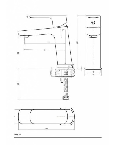 Смеситель для раковины Ceramica Nova Exellence 70029CH Хром