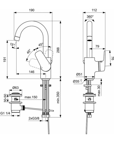 Смеситель для раковины Ideal Standard Ceraflex B1716AA Хром