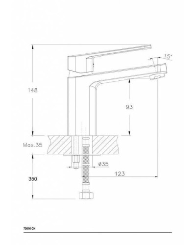 Смеситель для раковины Ceramica Nova Linear 70016CH Хром