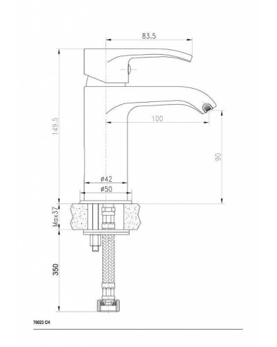 Смеситель для раковины Ceramica Nova A.V.O 70023CH Хром