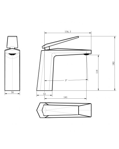 Смеситель для раковины Boheme Venturo 381-w Белый, Золото