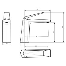 Смеситель для раковины Boheme Venturo 371-b Черный, Хром