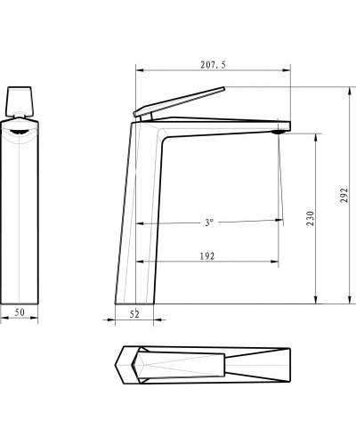 Смеситель для раковины Boheme Venturo 382 Золото