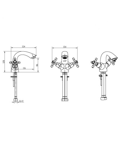 Смеситель для раковины Boheme Tradizionale Chromo 271 Хром