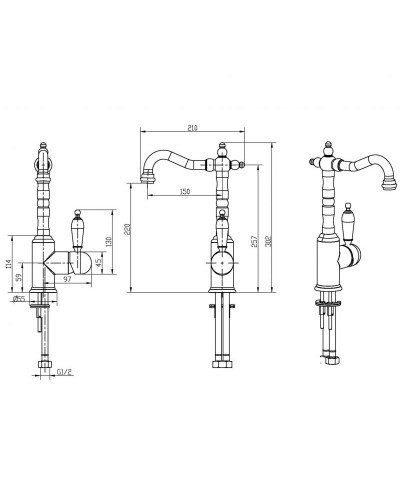 Смеситель для раковины Boheme Medici Ripresa 302 Бронза