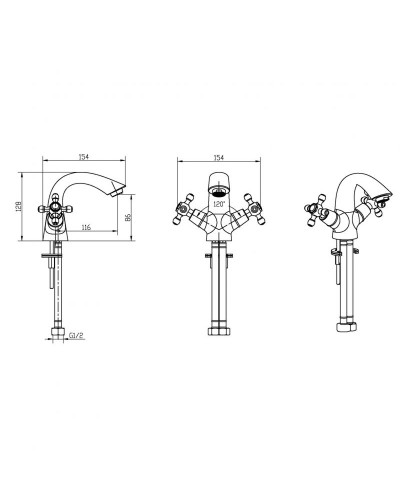 Смеситель для раковины Boheme Satine 311-ST Бронза