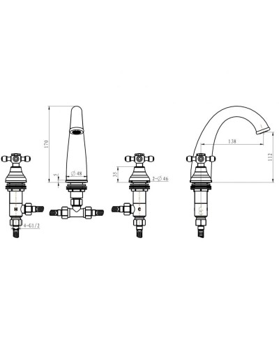 Смеситель для раковины Boheme Satine 277-ST Хром