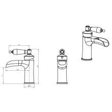 Смеситель для раковины Boheme Vogue Crystal 201-CRST Бронза