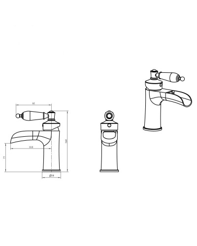 Смеситель для раковины Boheme Vogue Crystal 201-CRST Бронза