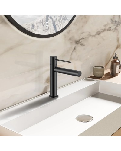 Смеситель для раковины Vincea Aspire VBF-4AS01MB без донного клапана, черный матовый