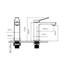 Смеситель для раковины Vincea Arco VBF-4AR01CH без донного клапана, хром