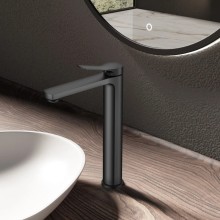 Смеситель для раковины Vincea Arco VBF-4AR02MB без донного клапана, черный матовый