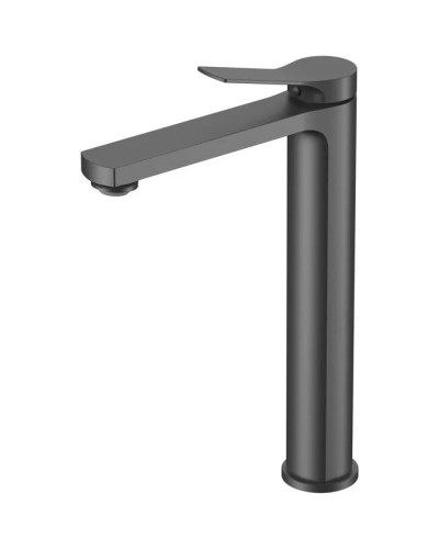 Смеситель для раковины Vincea Arco VBF-4AR02GM без донного клапана, вороненая сталь