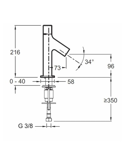 Смеситель для раковины без донного клапана Jacob Delafon Talan E10378RU-CP