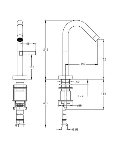 Смеситель для раковины без донного клапана Jacob Delafon Stillness E979-4-CP