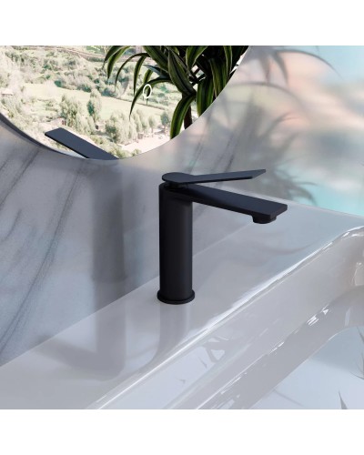 Смеситель для раковины Vincea Verse VBF-2VE1MB без донного клапана, черный матовый