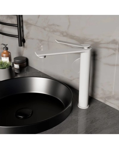 Смеситель для раковины Vincea Verse VBF-2VE2MW без донного клапана, белый матовый