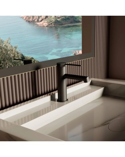 Смеситель для раковины Vincea Rim VBF-2RM1MB без донного клапана, черный матовый