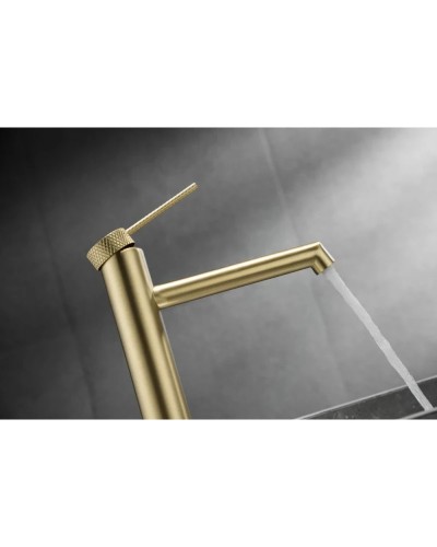 Смеситель для раковины Vincea Rim VBF-2RM2BG без донного клапана, золотой матовый