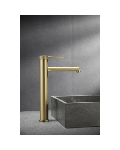 Смеситель для раковины Vincea Rim VBF-2RM2BG без донного клапана, золотой матовый