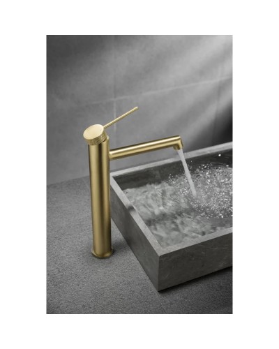 Смеситель для раковины Vincea Rim VBF-2RM2BG без донного клапана, золотой матовый