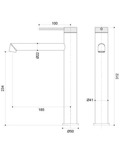Смеситель для раковины Vincea Rim VBF-2RM2BG без донного клапана, золотой матовый