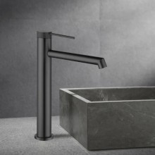 Смеситель для раковины Vincea Rim VBF-2RM2GM без донного клапана, вороненая сталь