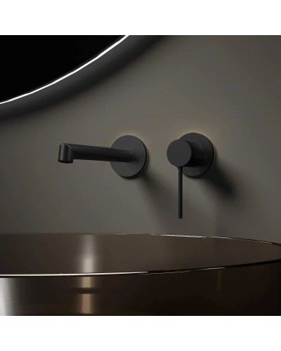 Смеситель для раковины Vincea Rim VBFW-2RM1MB встраиваемый, без донного клапана, черный матовый