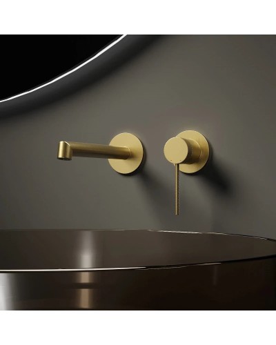 Смеситель для раковины Vincea Rim VBFW-2RM1BG встраиваемый, без донного клапана, золотой матовый