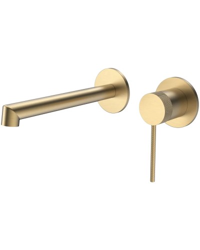 Смеситель для раковины Vincea Rim VBFW-2RM1BG встраиваемый, без донного клапана, золотой матовый