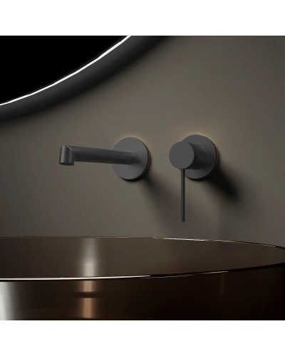 Смеситель для раковины Vincea Rim VBFW-2RM1GM встраиваемый, без донного клапана, вороненая сталь