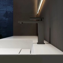 Смеситель для раковины Vincea Dice VBF-2DS1MB без донного клапана, черный матовый