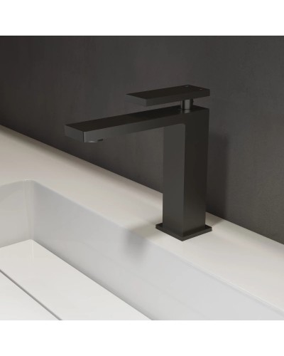 Смеситель для раковины Vincea Dice VBF-2DS1MB без донного клапана, черный матовый