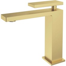 Смеситель для раковины Vincea Dice VBF-2DS1BG без донного клапана, золотой матовый