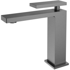 Смеситель для раковины Vincea Dice VBF-2DS1GM без донного клапана, вороненая сталь