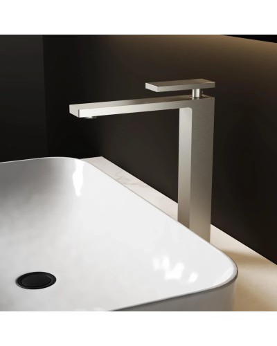 Смеситель для раковины Vincea Dice VBF-2DS2BN без донного клапана, сатин