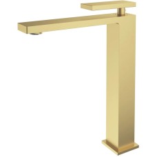 Смеситель для раковины Vincea Dice VBF-2DS2BG без донного клапана, золотой матовый